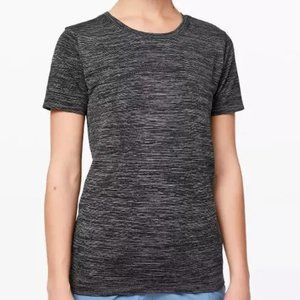 Lululemon dark gray striped athletic tshirt